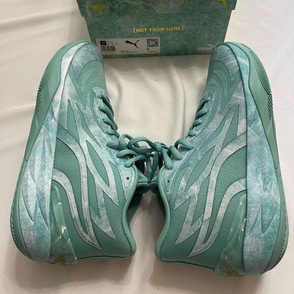 PUMA MELO MB.02 Jade Green Basketball Size 11 Rare Special Original Box - Picture 11 of 13
